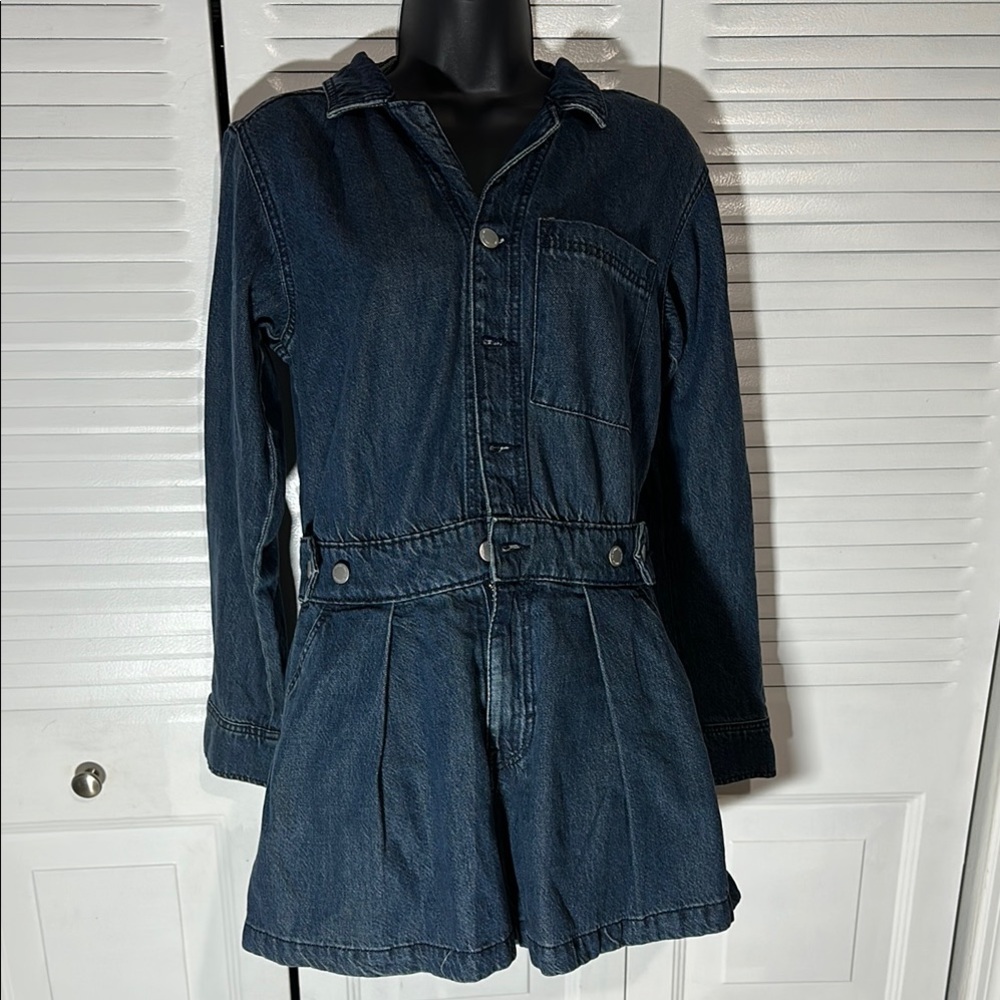 Universal Thread Dark Blue Denim Jumpsuit